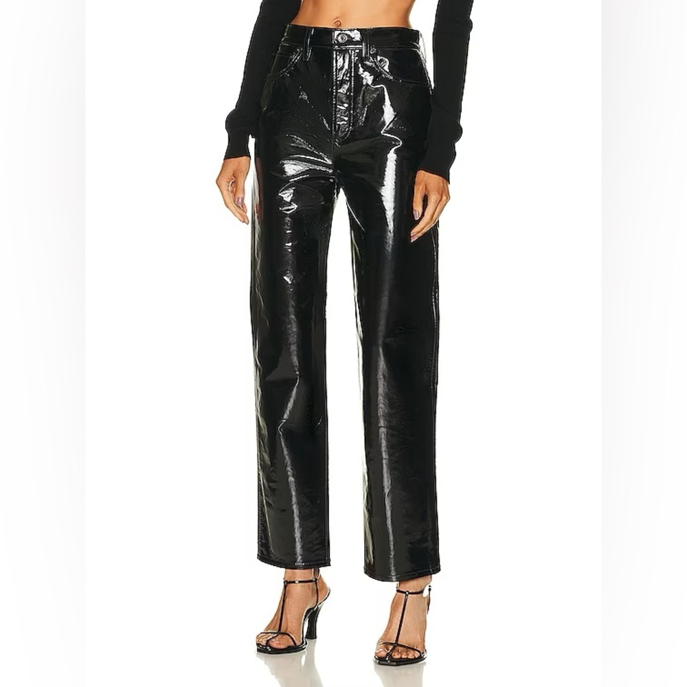 Agolde Black Patent Leather Pants in Size 27. NWT